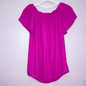 Single Fuchsia Off-Shoulder Blouse